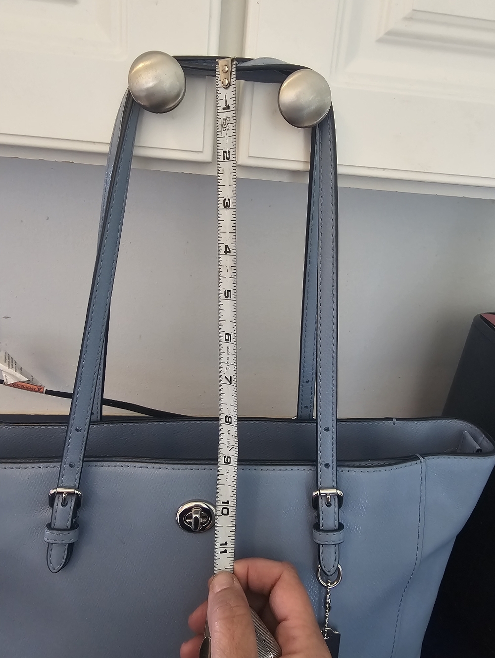 Coach Turnlock Tote In Beautiful Blue Color 37142 - Picture 6 of 13
